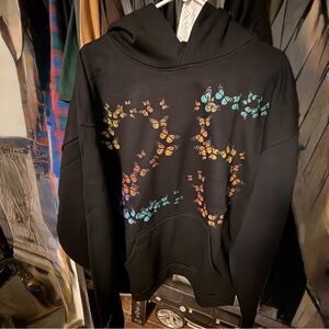 Rod Wave Black Sweater with Multicolor Butterfly Design